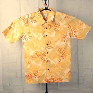 Trader Bay Golden Girl Mens Large Peach Floral